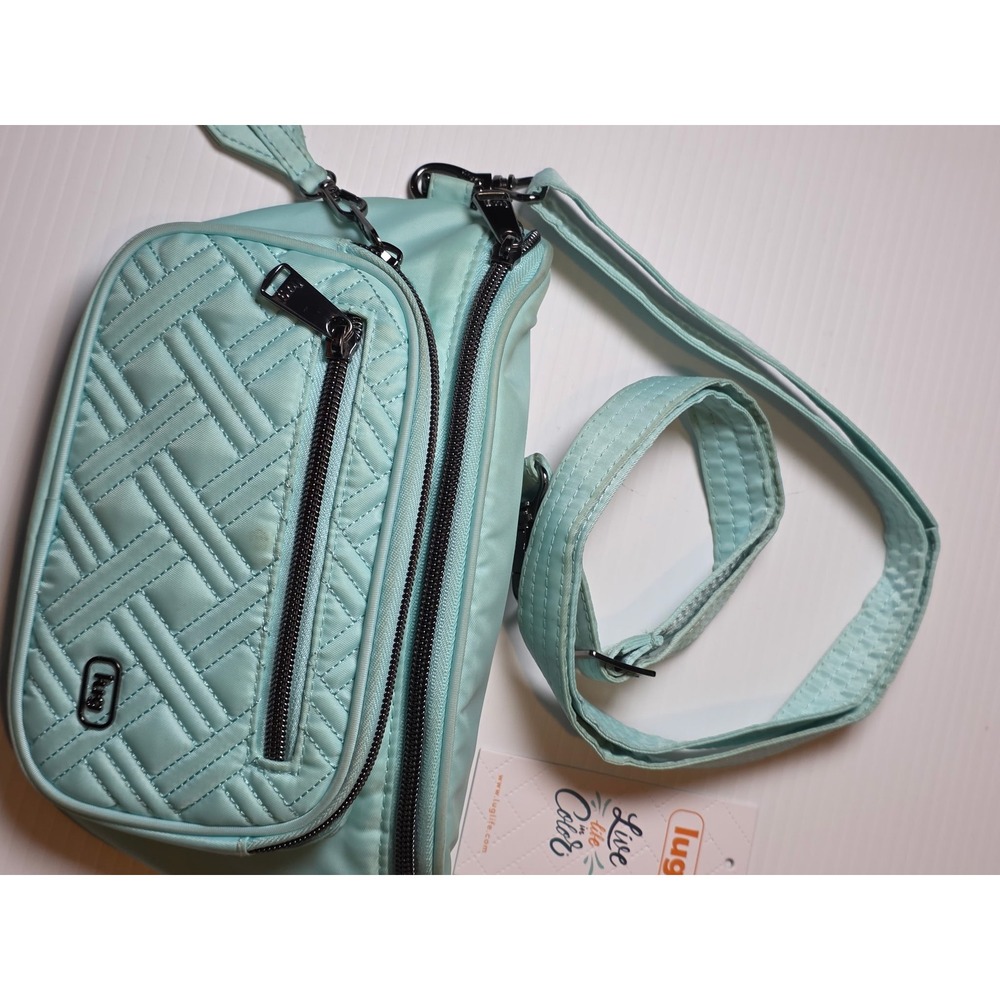 Lug Switchline Classic Sling Bag Aquamarine Quilted Crossbody Fanny Mint Blue - Picture 2 of 11